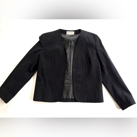 ✨Vintage✨ 70s Count Romi Ultrasuede Black Blazer Union Label Size 6 - Picture 2 of 14